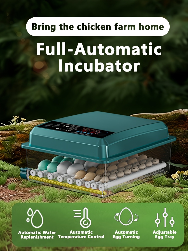fully automatic 36 egg smart incubator featuring an innovative heating mode display automatic egg turning automatic watering and humidity control precise temperature regulation adjustable shaft and 5 Product details 0