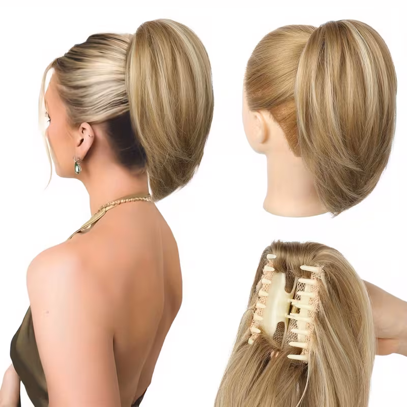 10 short clip in ponytail hair extensions natural looking Latvia